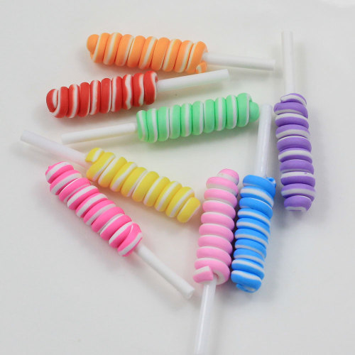Colorful Mini Candy Shaped Polymer Clay Kawaii Charms For Handmade Craft Work Decor Beads Phone Shell Ornaments