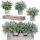 Ensemble de 3 mini plants d&#39;eucalyptus artificiels en pot