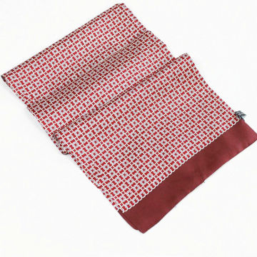 Circle Printed Men Silk Stoles Double Layers in Red