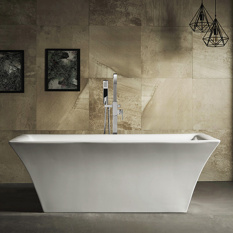 Hot Selling White Soaking Square Freestanding Acrylic Bathroom Bathtub