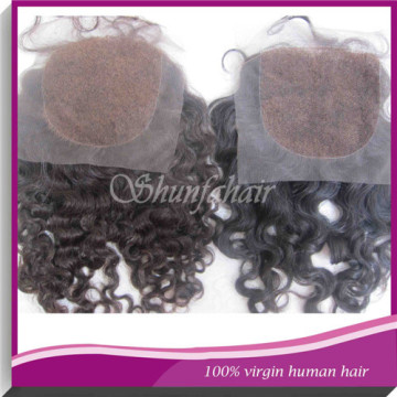 Brazilian curly wave closure,cheap virgin brazilian lace closure hair,lace closure