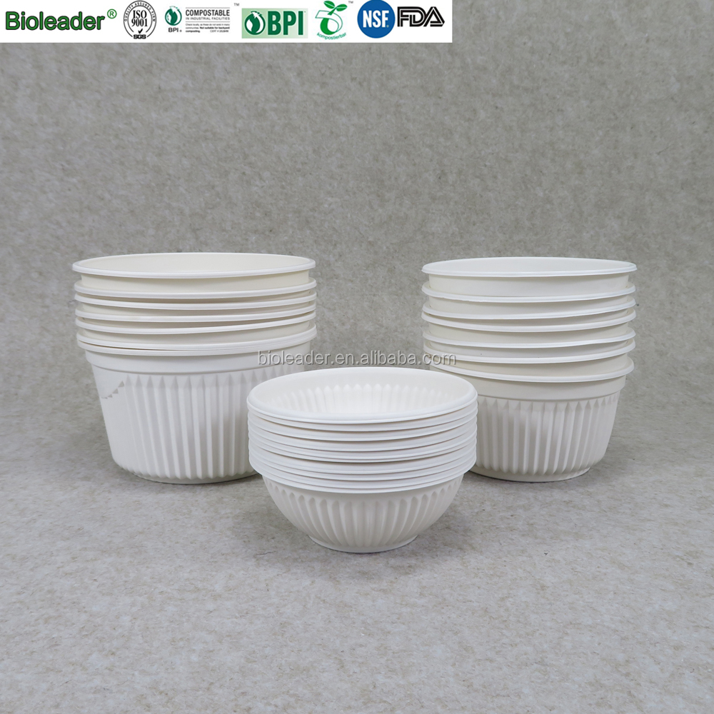 Biodegradable disposable cornstarch compostable food container