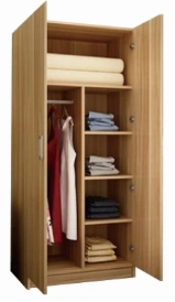 Customized Modern 2 Door MDF Wood Wooden Clothes Wardrobe