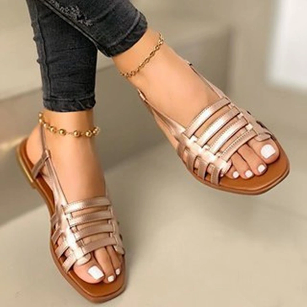 2021 New Flat Sole Single Shoes Fashion Hollow out Beach Shoes Women's Sandals in Spring and Summer