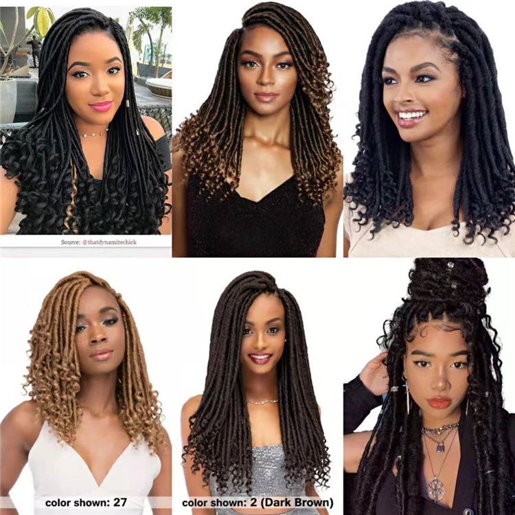 Crochet Hair Faux Locs Curly Ends Goddess Faux Locs Braids Synthetic Hair Extension