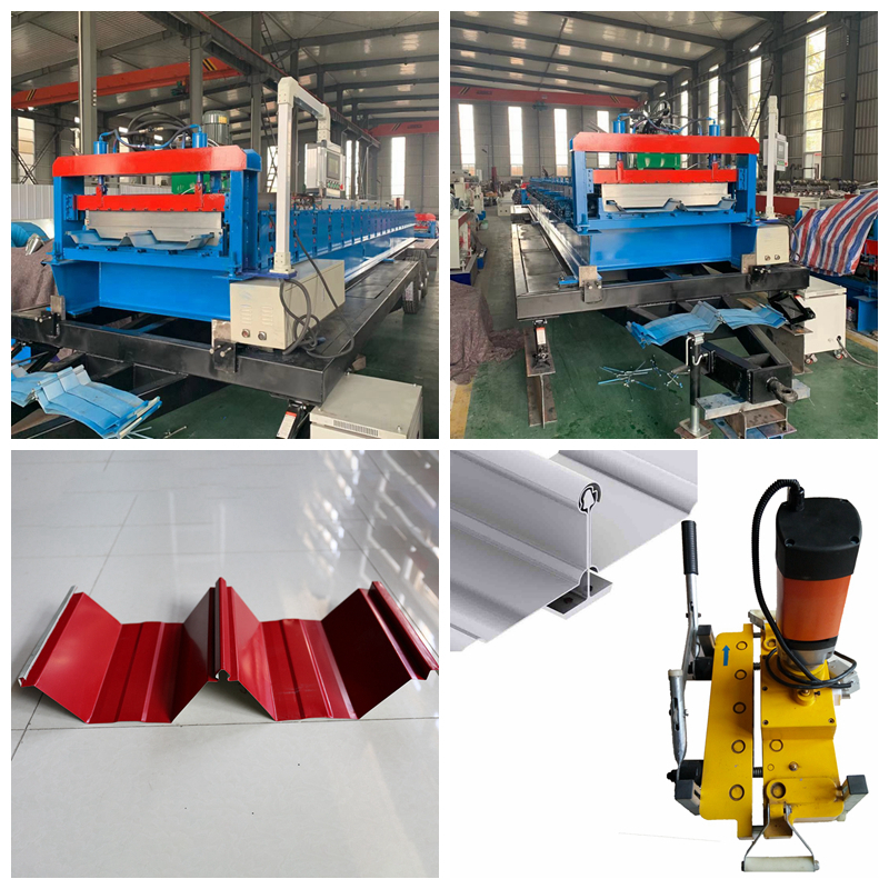 Portable self lock Metal Roofing Roll Forming Machine / Standing Seam Metal Roofing Machine