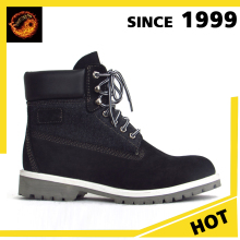 Waterproof Nubuck Leather Upper Steel Toe Black Work Boots Made In China