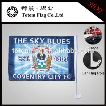 Promotional Plastic Magnetic Car Flag , Double Polyester Car Flag