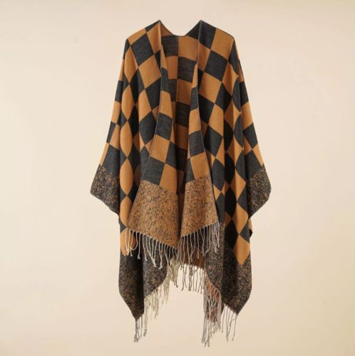 Fashion baru Cape Tassel Tricot Knitted Shawl Poncho