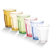 Amber Pink Blue Reusable Plastic Drinking Glasses 540ml
