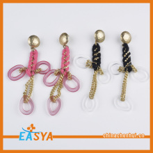 Cheap Long Gold Chain Drop Earring With Acrylic Circle