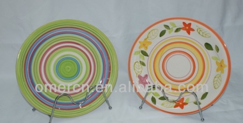 handprinted dishes/handprinted plates/stoneware plates