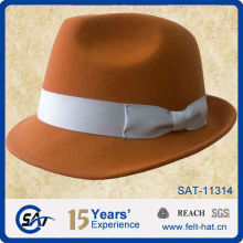 orange wool felt trilby hat, gentle hat