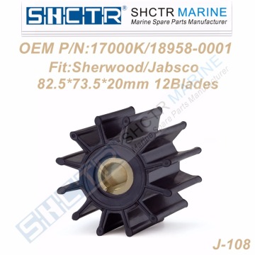 OEM Inboard Water Pump Impeller for Sherwood 17000K/Jabsco 18958-0001