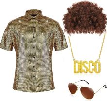 4 Pcs Men's 70s Disco Costume Set