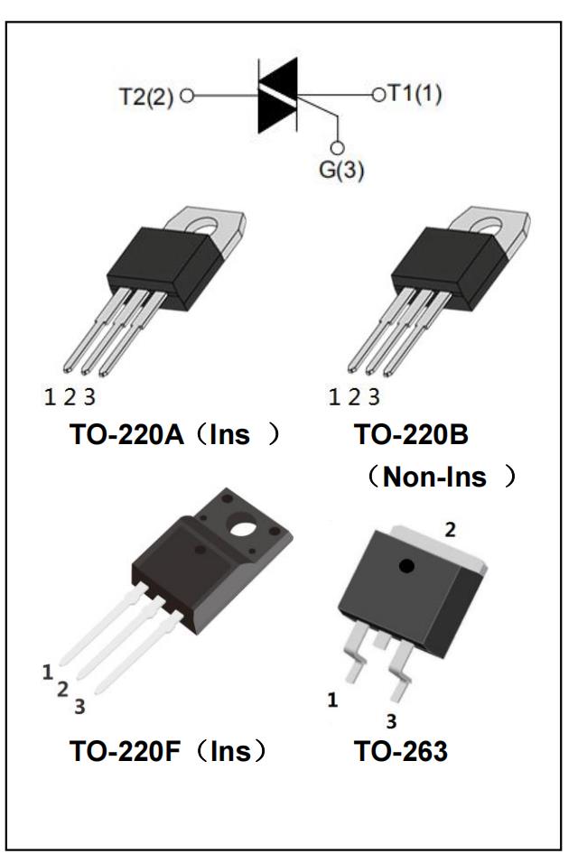 High ability 16A BTB16-600BW Triac TO-220