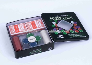 100pcs poker chip set with tin box