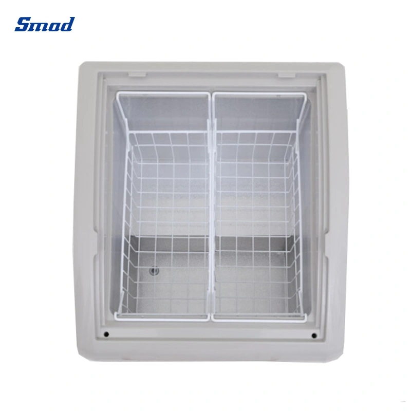 Smad Commercial Use Curved Glass Door Chest Deep Freezer Showcase for Ice Cream Storage