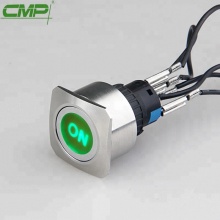 CMP 22mm metal illuminated rectangular Push Button Switch with LED words symbol