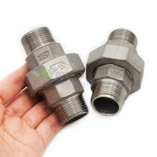304 Stainless Steel Double Male Union Connector with BSP/NPT Threads