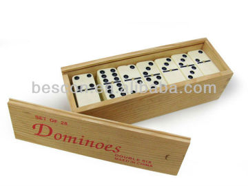 28pcs Double six wooden box packing domino