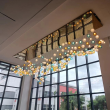 Customizable LED Crystal Ceiling Lamp for Wedding Halls & Conference Rooms
