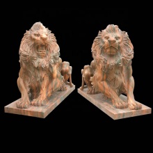 Hand carved marble stone lion garden sculptures