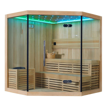Three Sides Fiberglass Traditional Style 1800x1800x2000mm Cedar Wooden Dry Sauna