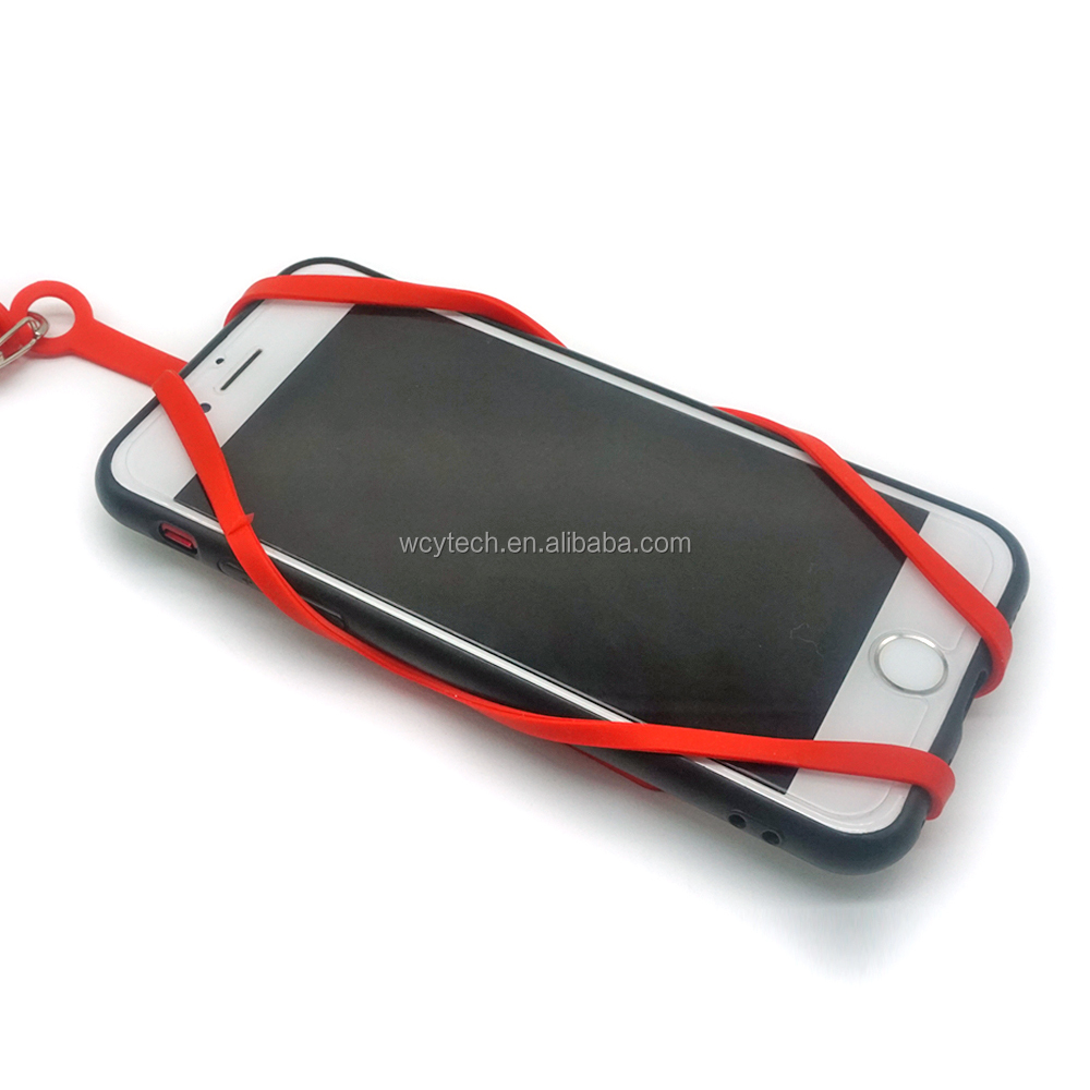 Wholesale Cheap Custom Logo Silicone Lanyard Credit Card Holder for Cell Phone