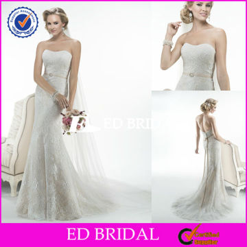 2504 charming low back cut lace detachable sash lace wedding engagement dresses