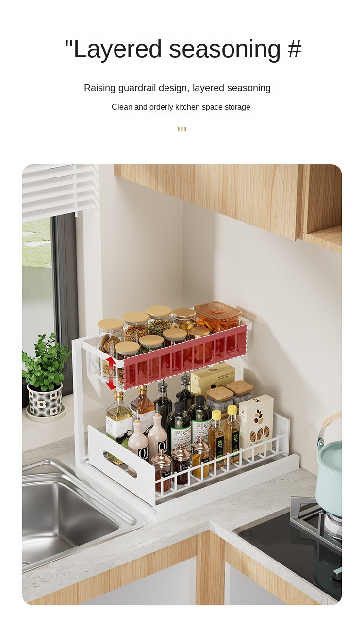İki Katlı Ayaklı Mutfak Çekmecesi Organizatörü Two-Layer Standing Kitchen Drawer Organizer