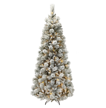 Luxury 240cm Flocked Christmas Tree with Artificial PET Snow