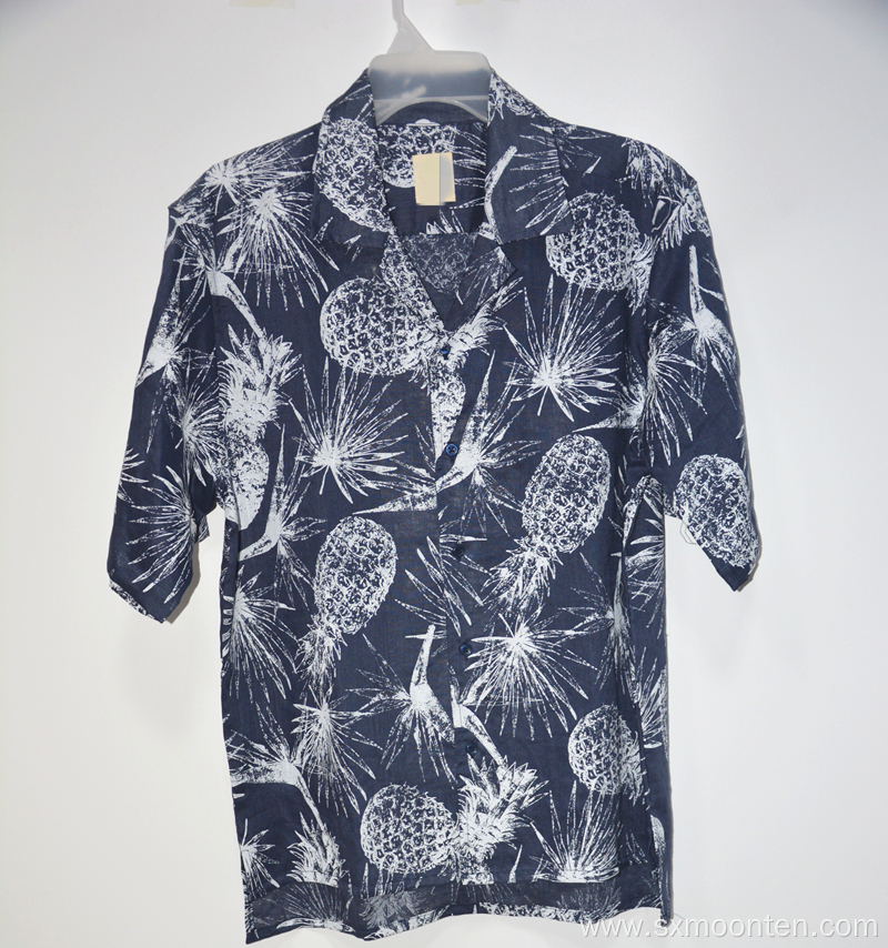 Summer Color Printed Mens Floral Short Shirts