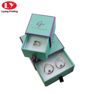 Green Beautiful Ring Paper Gift Box Drawer