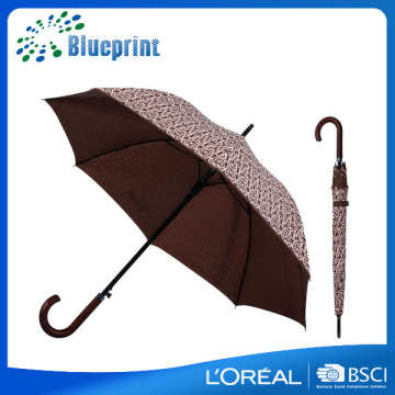 Silk Printing Auto Open Fibereglass Stick Umbrella