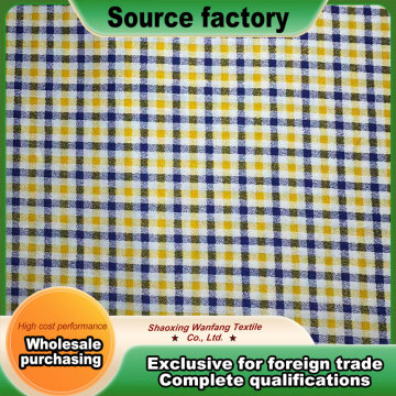 Yellow and blue contrasting small check pattern