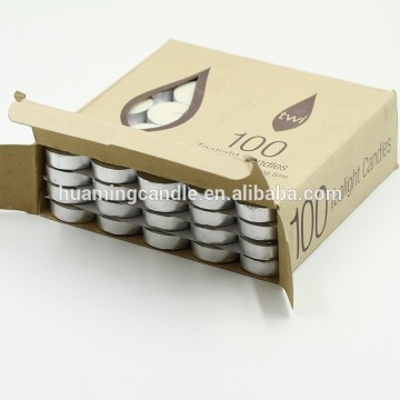 white tealight candle in box packing