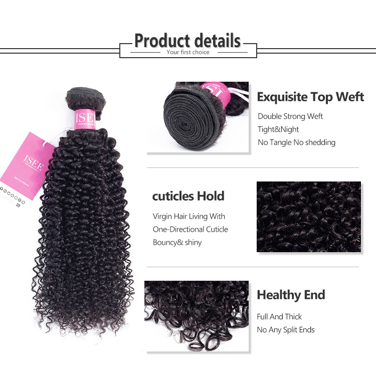 Mongolian Kinky Curly Remy Virgin Human Hair Extensions