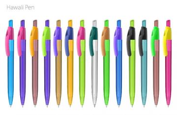 2016 New Plastic Ball Pen-Hawaii Pen Translucent Color