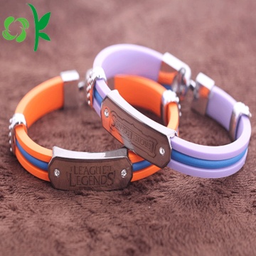 Unique Top-grade Layer Silicone Wristbands Alloy Steel