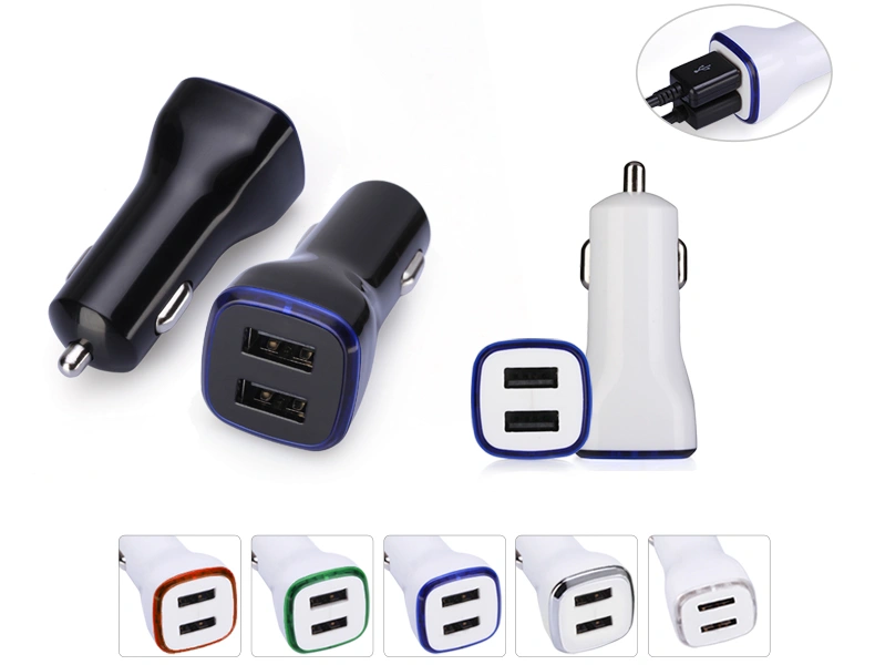 New Hot Style 2.4A Dual USB Car Charger with Intelligent Identification