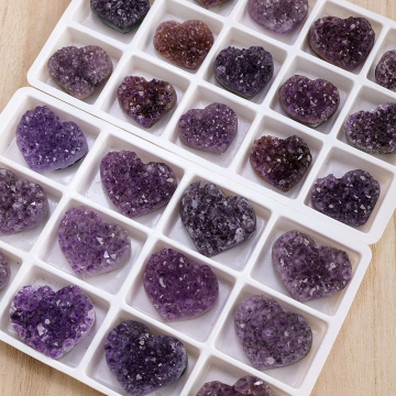 Wholesale High Quality Amethyst Clusters: Natural Amethyst Heart Shaped Crystal Clusters for Gifts and Decoration