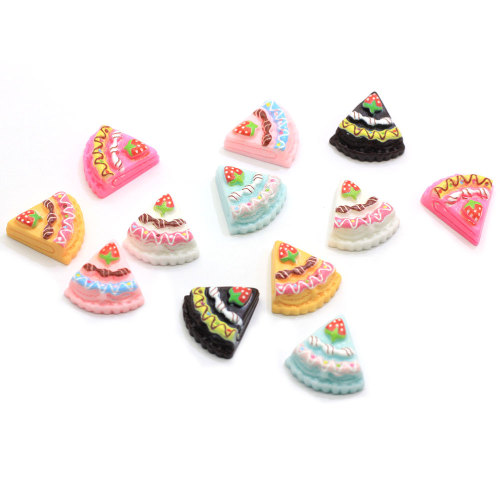 Mixed Flatback Resin Simulation Cut Strawberry Birthday Cake Cabochon Beads Kids Kitchen Cooking DIY Embellishment Accessory