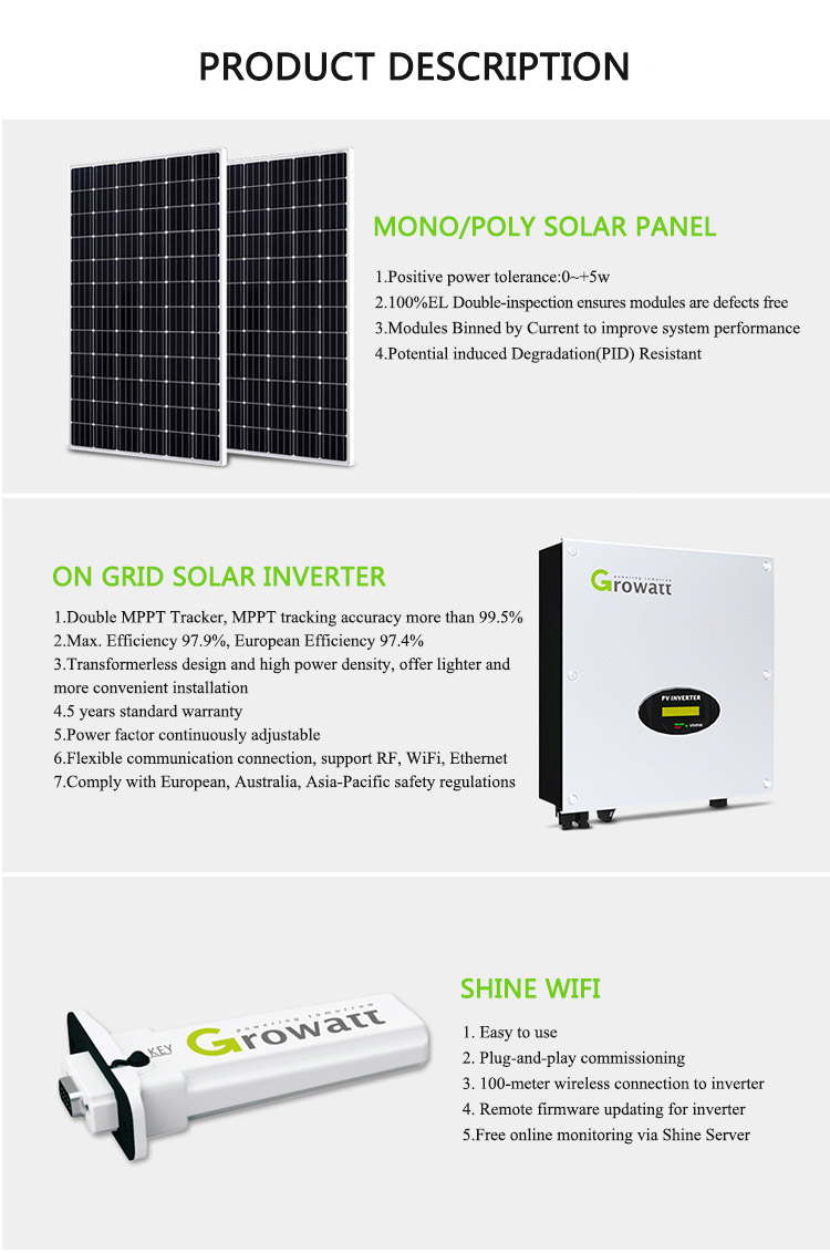 5KW Grid Tied Solar Energy System