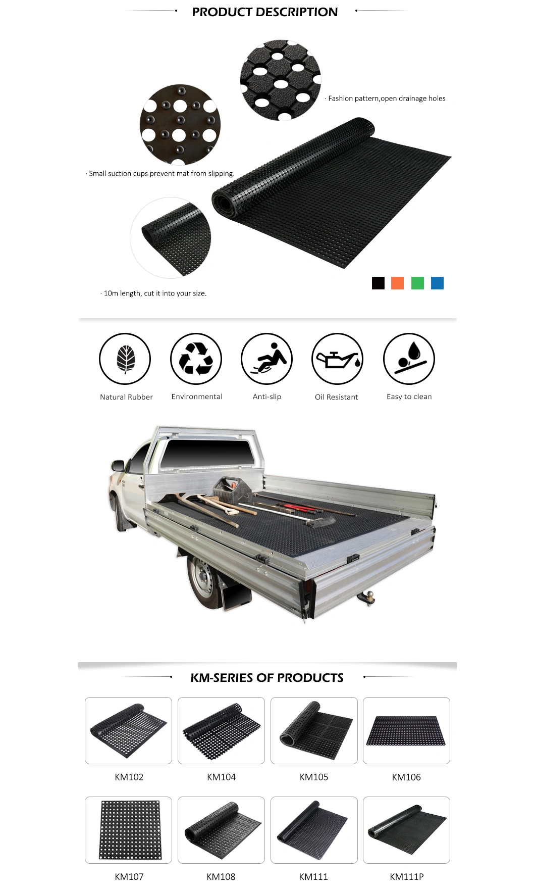 Utility Vehicles Use Shock Absorption Rubber Ute Mat