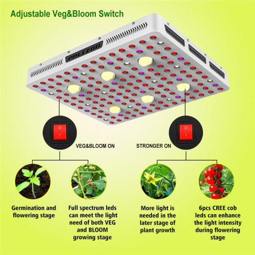 Luces de cultivo de horticultura LED de 600 w