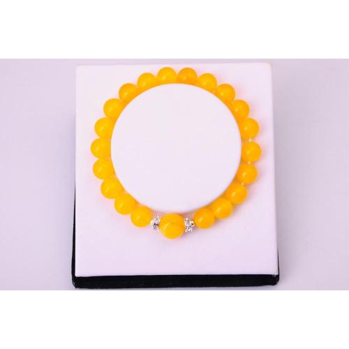 Yellow Agate 8MM Round Beads Gemstone Bracelet