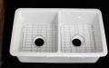 Low Price Wholesale White Ceramic Double Bowl Farmhouse Kitchen Sinks
