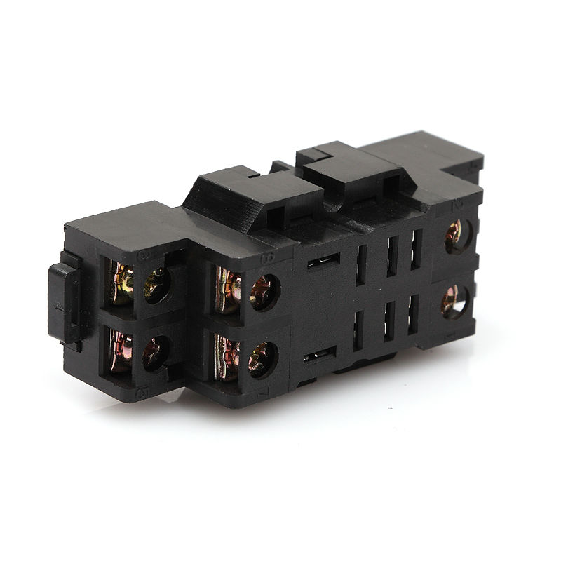 SAIPWELL 13F-2Z-C4(LY2-E) Easy Installed Plastic Black 8 Pin Relay Socket Electric Relay Socket 15A Relay Socket