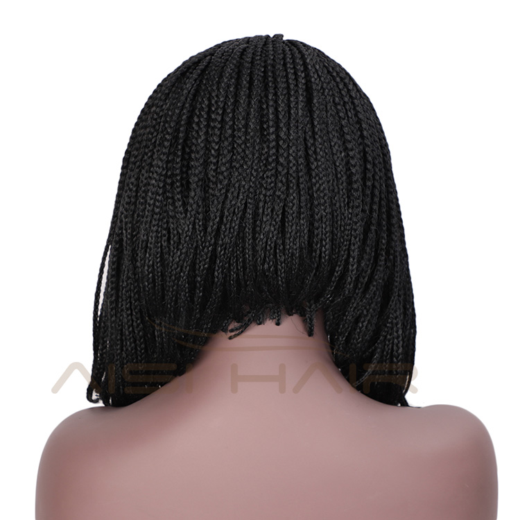 Aisi Hair 16 Inch Vendor Cheap Wholesale Afro Twist Box Braided Lace Frontal Wigs Synthetic Hair For Black Women Lace Front Wig